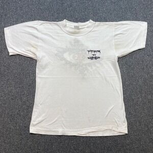 Shangri-La Nirvana 1997 TShirt Sz M Mens White Grunge Tribal Graphic Vintage 90s